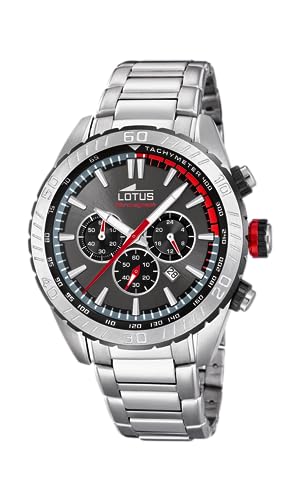 Chronographe Lotus 18678/3 montre élégante pour homme en acier noir