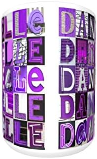 DANIELLE Coffee Mug / Cup - using photos of PURPLE sign letters - personalized