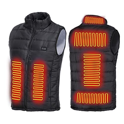 KMYX Heated Vest Jacket for Men and Women, Outerwear Gilets 9 Heated Zones USB Stand Collar Sleeveless Jacket Coats, Outdoor Heated Clothing Ski Fishing Hiking Sports