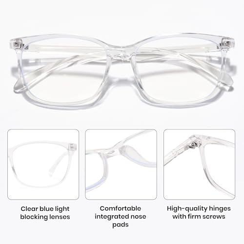 Image of Cyxus Blue Light Glasses for Men Women Reduce Eye Strain Square Frame | Eye Protection,UV Protection,Lightweight TR90 Frame,Ideal for Computer Screen Office Work
