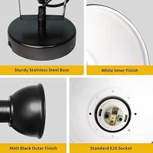 HiBay Ceiling Track Lighting Fixtures, Adjustable 4-Light Flush Mount Spot Light, Industrial LED Track Lights Black Spotlight Indoor for Kitchen, Dining Room, Bedroom, E26 Base (Bulbs Not Included HiBay Ceiling Track Lighting Fixtures Adjustable 4 Light Flush Mount Spot Light Industrial LED Track Lights Black Spotlight Indoor for Kitchen Dining Room Bedroom E26 Base Bulbs Not Included