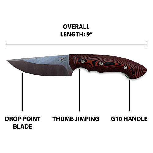 Revolt Remuv Fixed Blade Hunting Knife 3.97” Stainless Steel Blade
