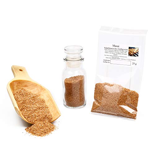 Südafrikanisches BBQ Grillgewürz Masai | Afrika Gewürze zum Grillen, Dippen & Würzen von Geflügel, Fleisch & Fisch | 25g