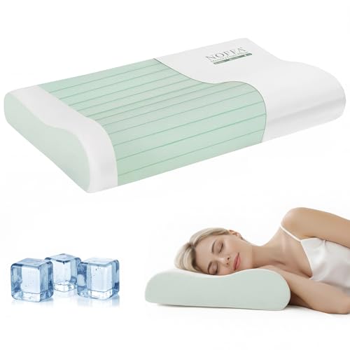 Cervical Neck Pillow for Neck Pain Relief, Contour Memory Foam Pillows, Cooling Ergonomic Pillows for Sleeping Side, Back & Stomach Sleepers, Breathable Bed Pillows Neck Support, Medium Soft