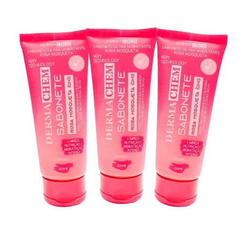 Kit 3 Sabonetes Facial Ultra Hidratante Rosa Mosqueta p/Pele Seca
