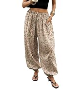 ZAFUL Harem Pants for Women Baggy Drawstring Elastic Waist Palazzo Pants Casual Loose Lounge Pant...