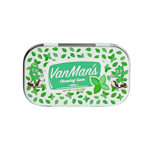 Vanman Remineralizing Chewing Gum with Grass-Fed Cattle Bone Hydroxyapatite and Organic Peppermint Extract Sugar Free Chicle and Mastic Gum - Fresh Mint Flavor 1.1 oz 1 Pack