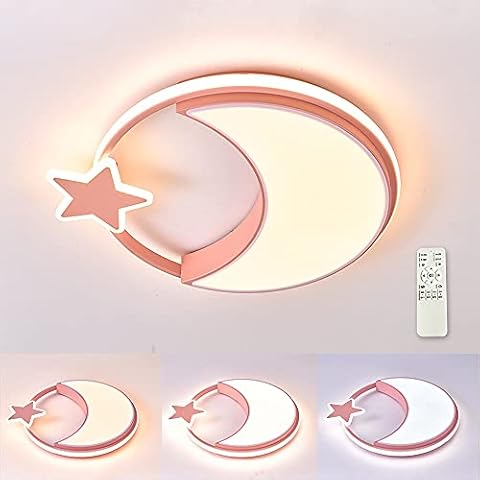 LED Dimmable Ceiling Light,65W 6500LM LED Ceiling Lamp with Remote Control, 3000K - 6000K, Creative Star Moon Ceiling Lights for Children's Room and Kindergarten, Φ45 Ultra Thin 5cm Cover