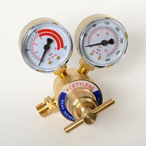 Voyager Tools Acetylene Regulator Dual Gauge Cutting Torch Regulator Portable Size Small Tank