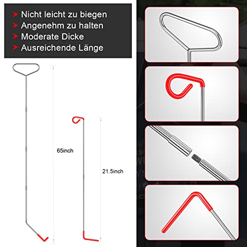 Menborn Professionelles Auto Werkzeug Set 16 teiliges mit Langem Griff, Luftkeilpumpe, Spurlosem Keil, Handschuhen, Unverzichtbares Autowerkzeug für Notfälle