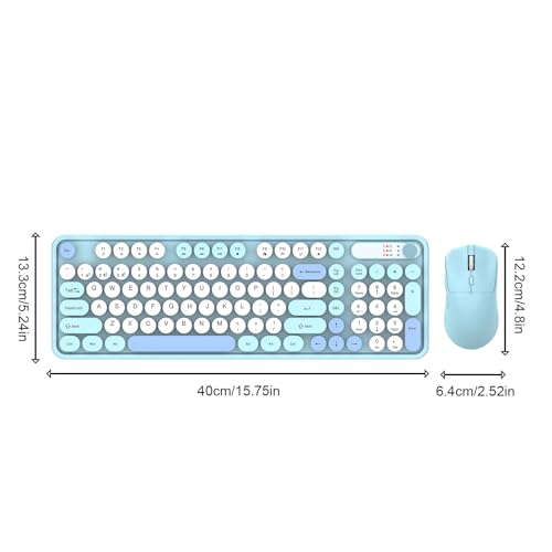 Clavier et Souris sans Fil 98 Touches Docooler Rechargeable 2.4G BT Bleu - 6
