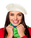 Nawati Wool French Berets for Women, Solid Color Beret Hats for Women Girls Lady, Casual and Chic Vintage Painters Hat-Cream White