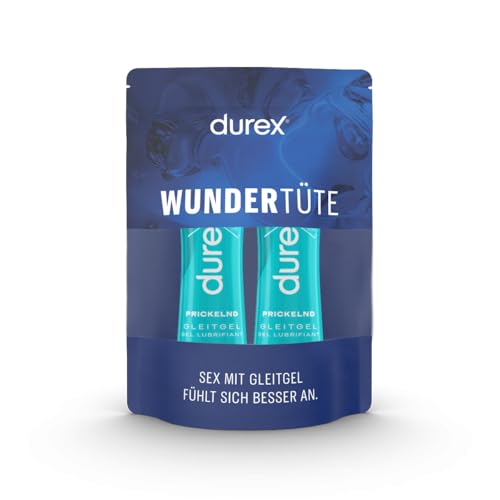 Durex Gleitgel Prickelnd - Gleitmittel auf Wasserbasis für Sex mit prickelnden, kühlenden & wärmenden Effekten – Kondomgeeignet (2 x 50 ml)