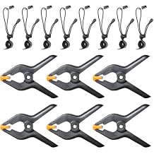 EMART 4.5 inch Heavy Duty Backdrop Clamp Kit-6 Spring Clamps, 8 Background Clip Holders for Muslin Stand, Canvas, Paper, Fabric, Chromakey Screen, Photo Studio, Photography Backdrops Support