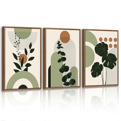 3Pcs Quadri Moderni Boho Verde Salvia Pianta Stampa Su Tela