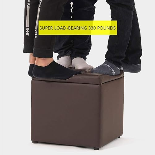 Banc de rangement vert en cuir avec étagère à chaussures intégrée - 6