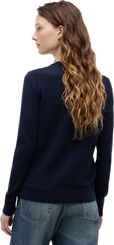 Tommy Hilfiger Damen Pullover Jersey Fine mit Rundhalsausschnitt, Blau (Dark Night Navy), S – Ansicht 3