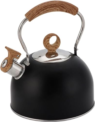 BOSHYUM Tetera de Acero Inoxidable para Estufa con Mango Antideslizante, hervidor de Agua con Sonido, Tetera para hervir para Cocina casera.