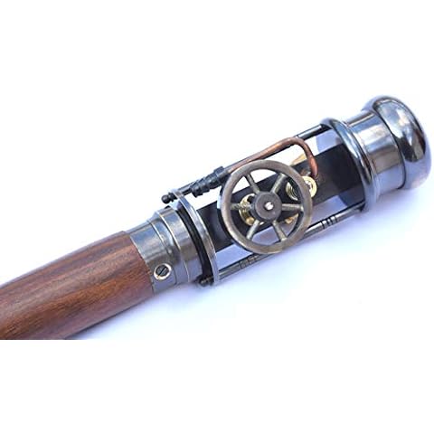 NEOVIVID Walking Cane Stick with Working Steam Engine Model, Steampunk Walking Cane Stick Cover