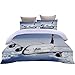 Produktbild Bettwäsche Bettbezug 135x200 cm Boeing Flugzeug Bedrucktes Polyester Bettwäsche Set Blau Bettbezug mit Reißverschluss + 2 Kissenbezug, Geschaffen Für Flugzeugfans Bettwaren-Sets