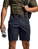 CQR Men's Flex Casual Cargo Shorts, Lightweight Water Resistant Golf Shorts, Stretch Tactical Work Shorts with Multi-Pocket, Negotiator Operator Navy, 38W x 10L