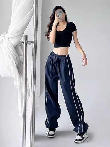 High Waist Straight Leg Loose Fit Lightweight Breathable Soft Wide Leg Relaxed Long Length Casual Streetwear Pants2