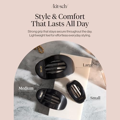 Kitsch Large Flat Claw Clip (Black, Single) — view 7
