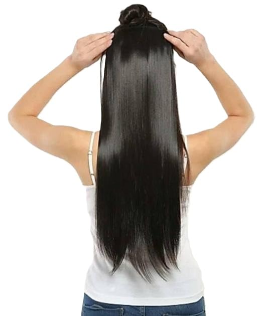 Hair Extension 28 Inch for Women Synthetic Long Hair Wig with Clips Stylish Clip In Hairpiece Black 1 Free Size-picture-40