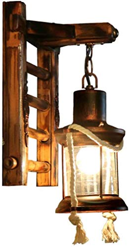 Lámpara de pared de madera E27 estilo querosén vintage para decoración de restaurantes
