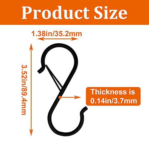 Dianrui 10Pcs Black S Shaped Hooks,Metal S Hooks For Hanging Plants, Pots And Pans, Bags-Safety Anti-Drop Buckle Hanging Hooks K1-O-021-10 #TOP1