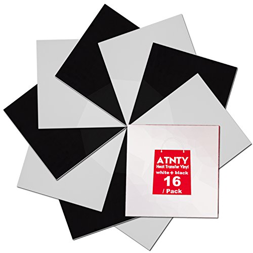 ATNTY Easy to Weed Heat Transfer Vinyl Black and White for Iron On T-Shirts 12