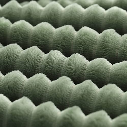 Aksod Flannel Fleece Throw Blanket Solid Color Green Soft Draw Strip Bed Throws Warm Cozy Ligntweight Fuzzy Blankets And Throws (Grass Green, 79''*90'') #TOP4