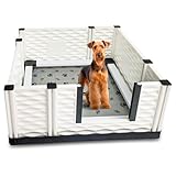 EZwhelp EZclassic Medium Dog Whelping Box with Rails, 38' x 38' x 18', Gray Pad