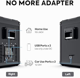 ICECO VL75 ProD Portable Refrigerator, Multi-directional Lid, Dual USB & DC 12/24V, AC 110-240V, 75L Dual Zone Steel Compact Refrigerator Powered by SECOP, 0℉ to 50℉, Home & Car Use [Upgrade]