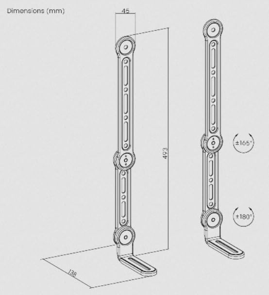Part King Universal Soundbar Bracket Arm Mount Holder Speaker Shelf TV VESA, Black - Image 2