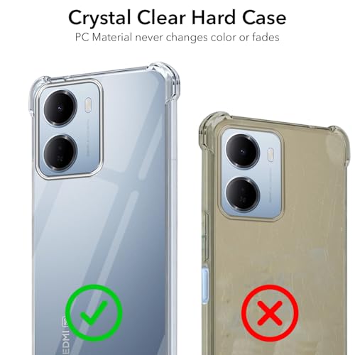 Image of Jkobi Shockproof Crystal-Clear Back Cover for Redmi 15A 5G (Anti Yellow Case | Drop & Camera Protection | Hard Polycarbonate)