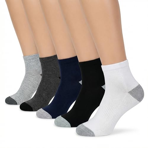 DHAMPOOH Calcetines antideslizantes para correr hasta el tobillo para hombres y mujeres, comodidad elegante, diseño antideslizante, mezcla de colores, tamaño mediano, perfectos para el uso diario y