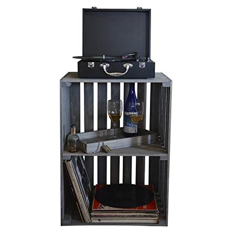 Darla'Studio 66 Antique Gray Stained- Turntable Stand Cover