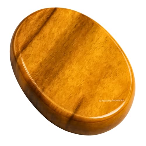 Yellow Jasper Crystal Worry Stones for Anxiety, 1.5" Inches Healing Crystal