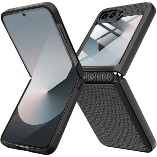 Miimall Samsung Galaxy Z Flip 7 FE/ZFlip6 �P�[�X �q���W�ی�&�X�N���[���v���e�N�^�[�t���A�X�����t�B�b�g �~���^���[ �ϏՌ� �t���{�f�B �ی� �}�b�g ���ϋv �n�[�h PC �J�o�[ Z Flip 6 5G �p �u��