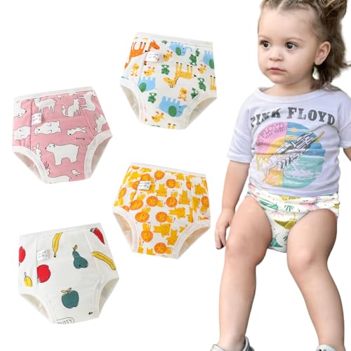 Camic Up Airy Potty Training Underwear, Upairy Potty Training Pants Mutande riutilizzabili assorbenti per ragazzi e ragazze 2-3 anni, a prova di perdite e confortevoli, F, S