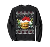 Funny Burger Lover Xmas Ugly Burger Christmas Sweatshirt