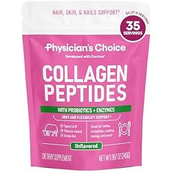 Physician's CHOICE Collagen Peptides Protein Powder, Grass Fed, 35 Servings | Hydrolyzed Collagen Protein, Grass Fed, Non-GMO, Unflavored, Supports Hair, Skin, Joint Health for Women & Men