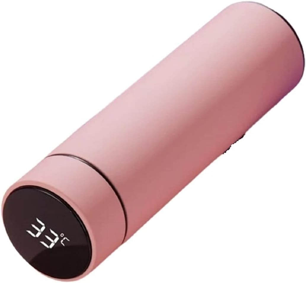 Garrafa Térmica Café, Água C/Sensor De Temperatura Em Led Cor:Rosa
