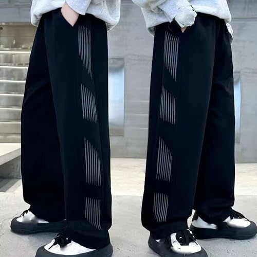 Girls Boys Fashion Y2k Sweatpants Streetwear Cotton Kids Youth Elastic Waist Wide Leg Track Pants Comfy Soft Clothes4