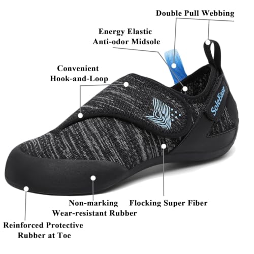 SoleEase Climbing Shoes for Men Women Slip-Resistant Lightweight Bouldering Shoes with Breathable Upper(904Black,42) by SoleEase - Used condition - Image 6