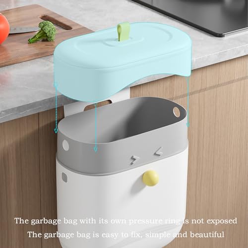 Cubo de basura colgado pequeño de 2,5 galones para muebles de baño 7