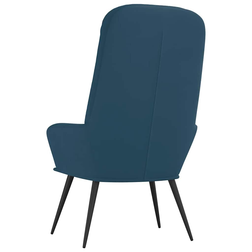 Poltrona relax blu in velluto imbottita con struttura in metallo robusta, seduta ergonomica 70x77x98 cm, braccioli comodi, ideale per soggiorno, ufficio, camera e momenti di riposo