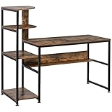 2-in-1 Design: Dieser Computertisch ist eine Kombination aus einem Bücherregal und Computertisch. Bücher und Dokumente können auf dem Regal platziert werden und sind leicht zugänglich.