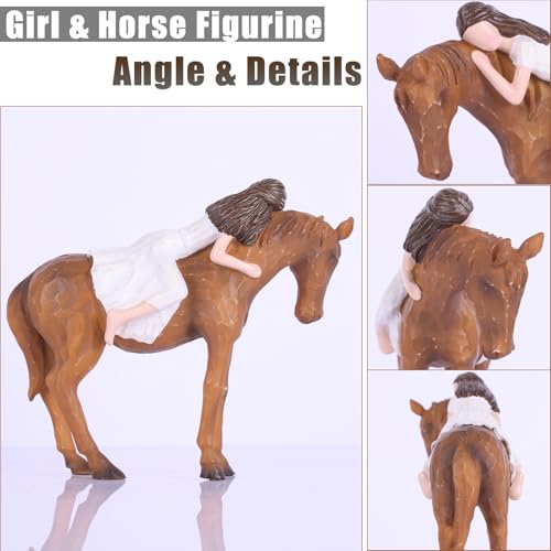 Figura de Resina Caballo y Niña Decoración Hogar miniatura 4